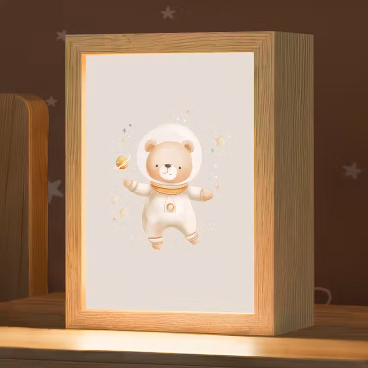 Ruimtebeer - Sterren - Beige Light Box met kabel klein -zzz_3d_website