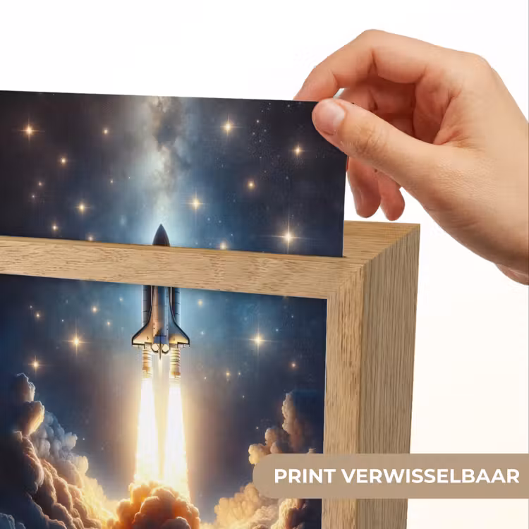 Ruimtevaart - Raket - Space - Sterren Light Box met kabel (Kinderlampje) klein -USP_websiteprintNL