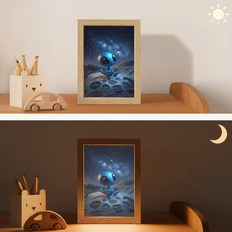 Ruimtewezen - Blauw - Galaxy Light Box met kabel klein -sfeer3_kind