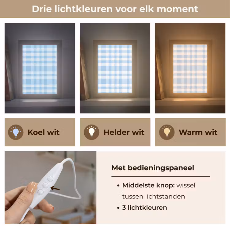Ruit - Patroon - Blauw Light Box met kabel (Kinderlampje) klein 904 -USP_lichtkleurNL