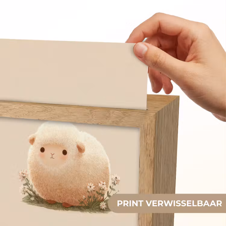 Schaap - Beige - Bloemen Light Box met kabel (Kinderlampje) klein -USP_websiteprintNL
