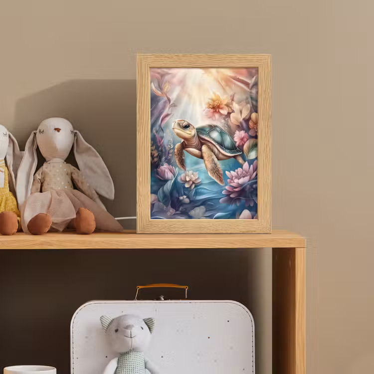 Schildpad - Bloemen - Onderwater Light Box met kabel klein -sfeer2_kind