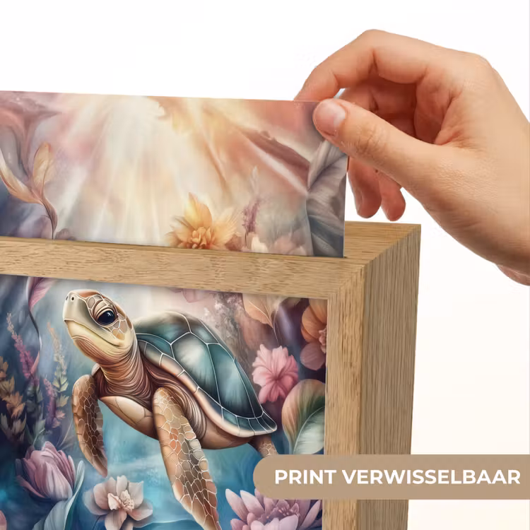 Schildpad - Bloemen - Onderwater Light Box met kabel (Kinderlampje) klein -USP_websiteprintNL