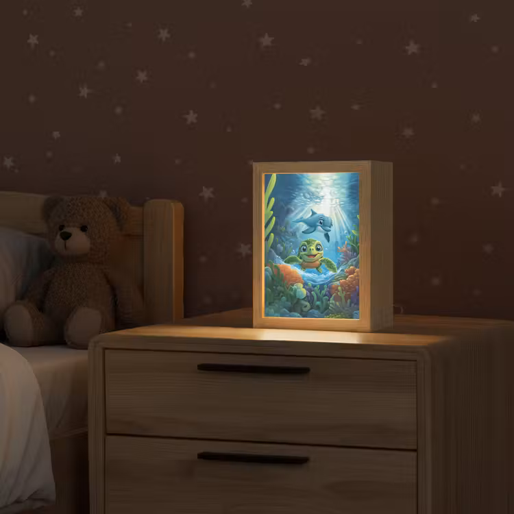 Schildpad - Dolfijn - Oceaan Light Box met kabel klein -sfeer1_kind