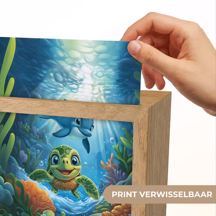 Schildpad - Dolfijn - Oceaan Light Box met kabel (Kinderlampje) klein -USP_websiteprintNL