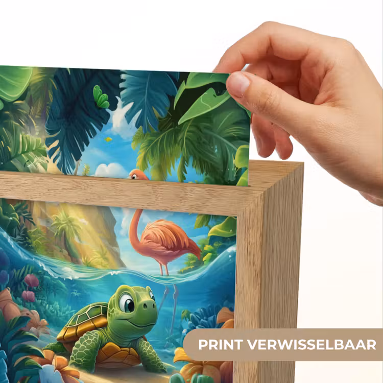 Schildpad - Flamingo - Tropisch - Oceaan Light Box met kabel (Kinderlampje) klein -USP_websiteprintNL