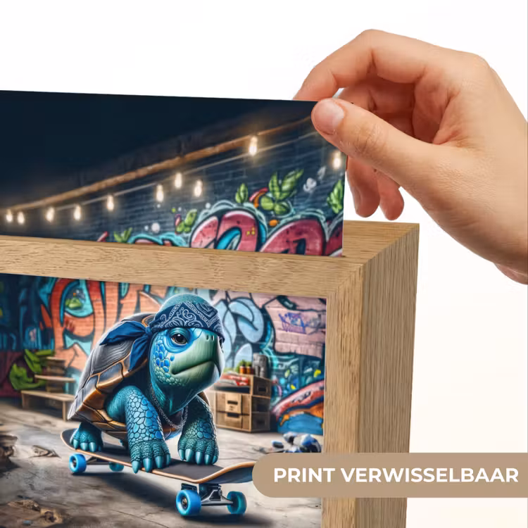 Schildpad - Graffiti - Skateboard - Jongens Light Box met kabel (Kinderlampje) klein -USP_websiteprintNL