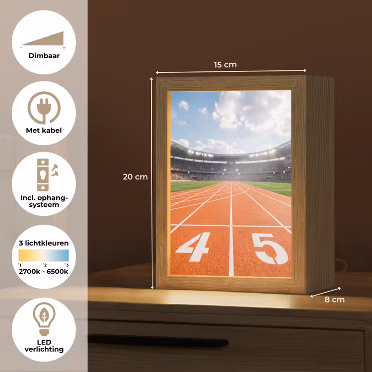 Sintelbaan - Stadion - Sport -Oranje Light Box met kabel (Kinderlampje) klein -USP_NL