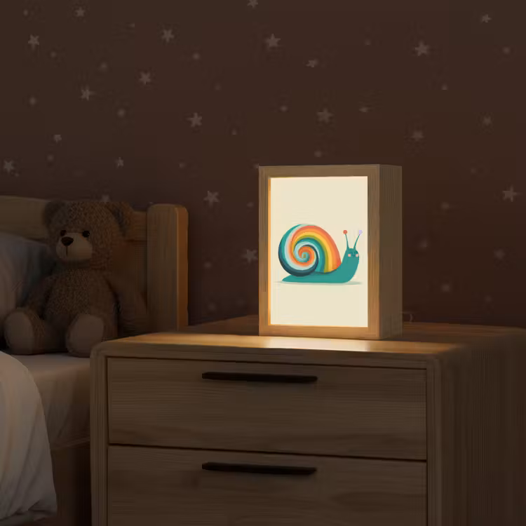 Slak - Regenboogschild - Groen Light Box met kabel klein -sfeer1_kind