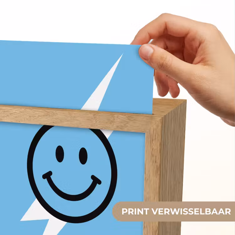 Smiley - Blauw - Bliksem Light Box met kabel (Kinderlampje) klein -USP_websiteprintNL