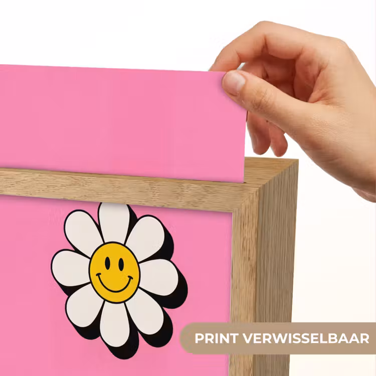 Smiley - Bloem - Roze Light Box met kabel (Kinderlampje) klein -USP_websiteprintNL