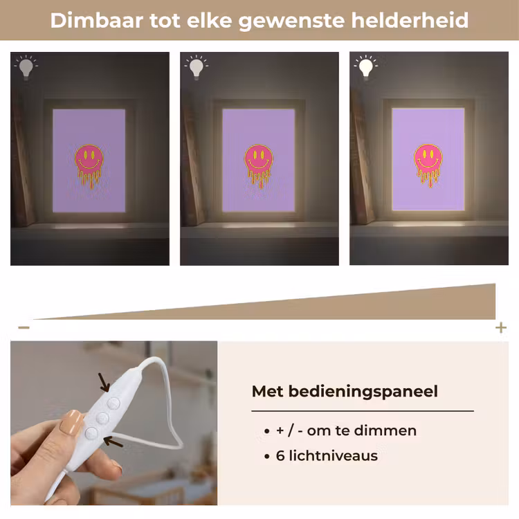 Smiley - Drip - Neon Light Box met kabel (Kinderlampje) klein -USP_dimbaarNL