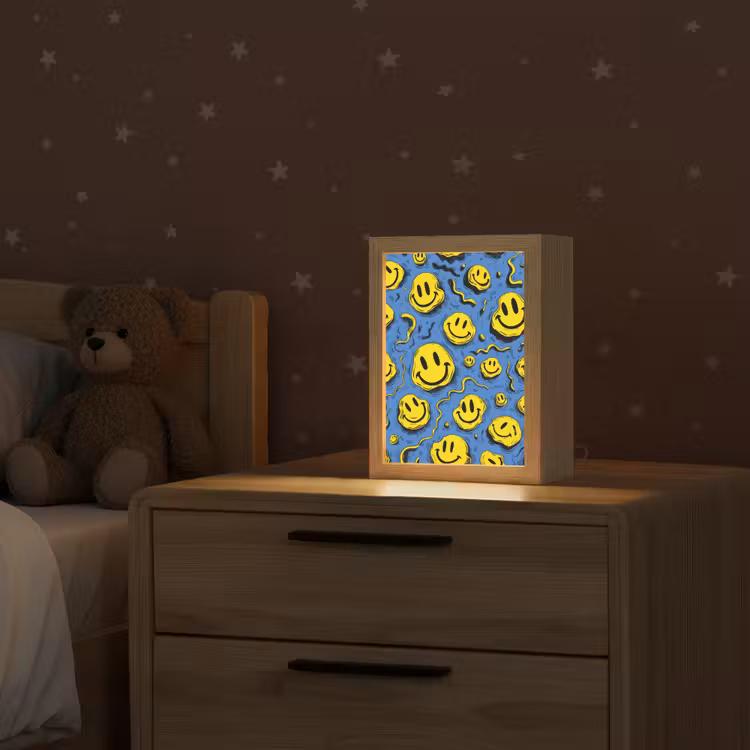 Smileys - Geel - Blauw Light Box met kabel klein -sfeer1_kind