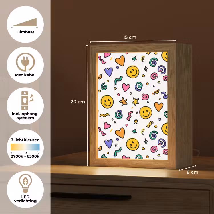 Smileys - Pictogrammen - Kleurrijk Light Box met kabel klein -USP_NL