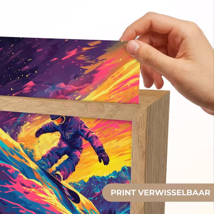 Snowboarden - Sneeuw - Kleurrijk Light Box met kabel (Kinderlampje) klein -USP_websiteprintNL
