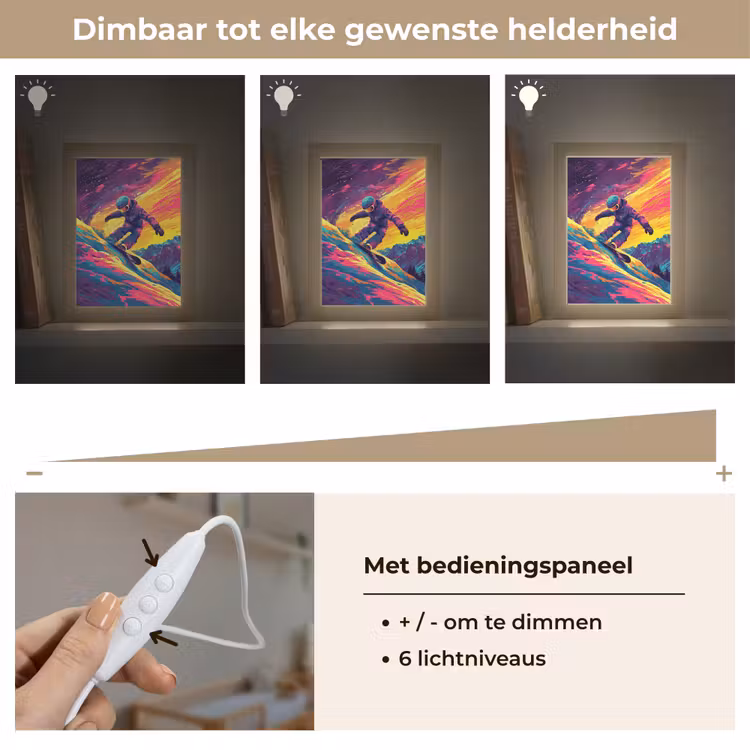 Snowboarden - Sneeuw - Kleurrijk Light Box met kabel klein -USP_dimbaarNL