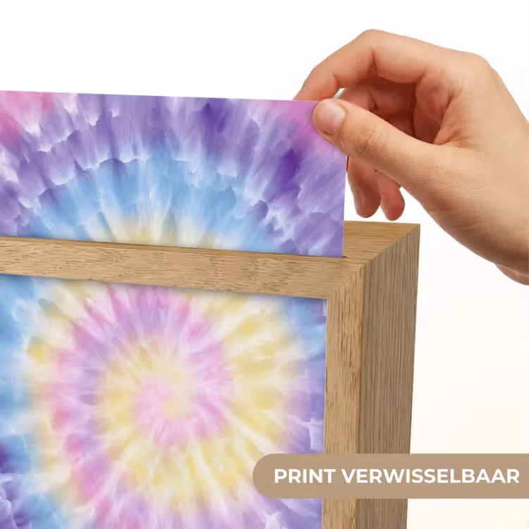 Spiraal - Tie dye - Pasteltinten Light Box met kabel (Kinderlampje) klein -USP_websiteprintNL