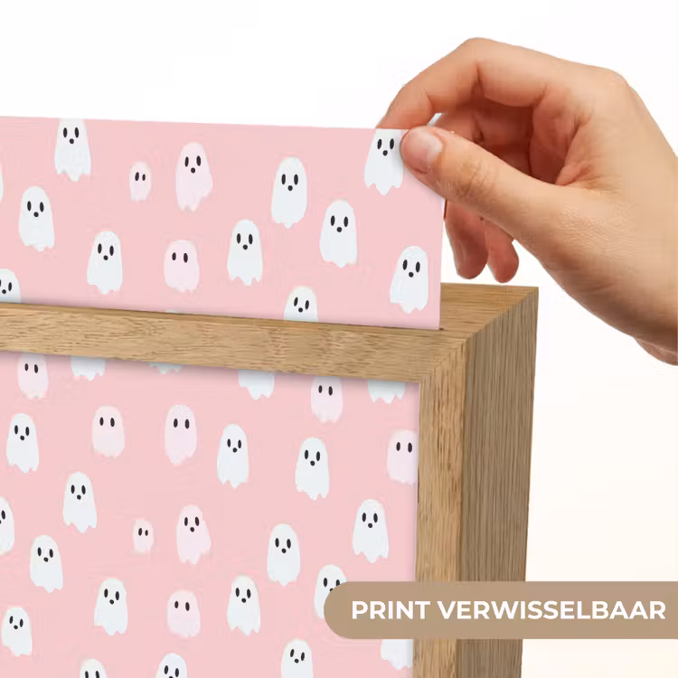 Spookjes - Patroon - Roze Light Box met kabel (Kinderlampje) klein 904 -USP_websiteprintNL