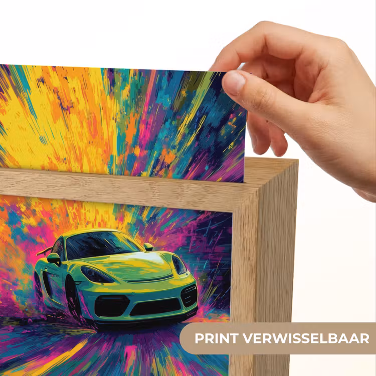 Sportauto - Groen - Verfstrepen - Kleuren Light Box met kabel (Kinderlampje) klein -USP_websiteprintNL