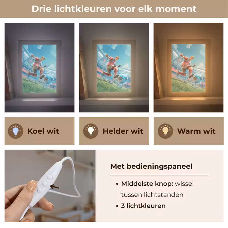 Stadion - Voetbal - Jongen - Rood Light Box met kabel klein -USP_lichtkleurNL