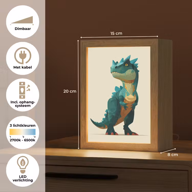 Stekels - Dino - Blauw - Gespierd Light Box met kabel klein -USP_NL