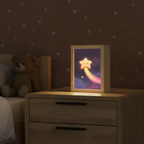 Ster - Gezichtje - Lichtgevend Light Box met kabel klein -sfeer1_kind