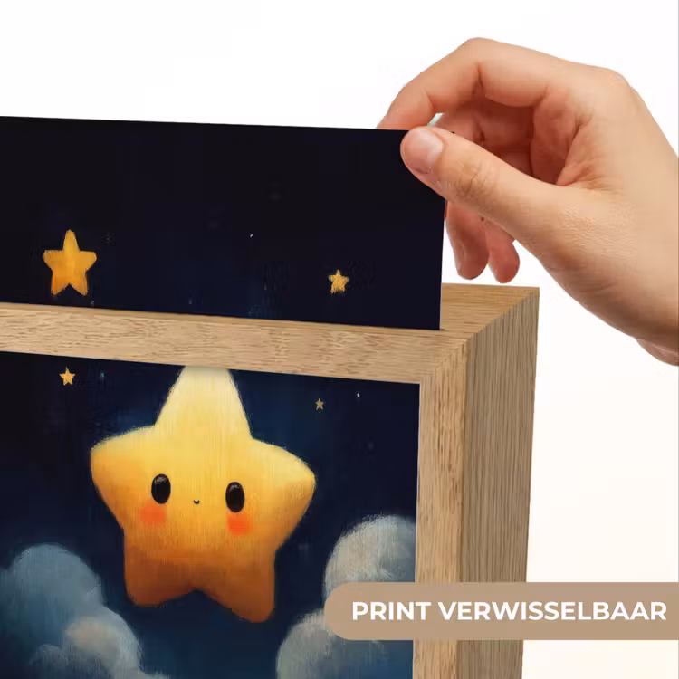 Ster - Gezichtje - Nacht - Wolken Light Box met kabel (Kinderlampje) klein -USP_websiteprintNL