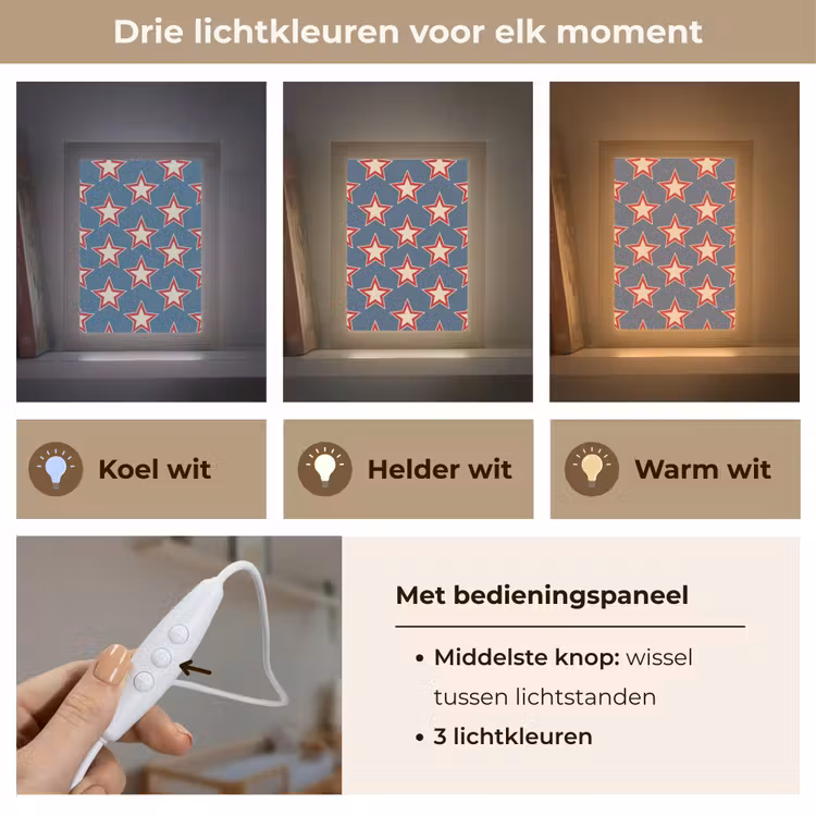 Ster - Klassiek - Blauw Light Box met kabel (Kinderlampje) klein 904 -USP_lichtkleurNL