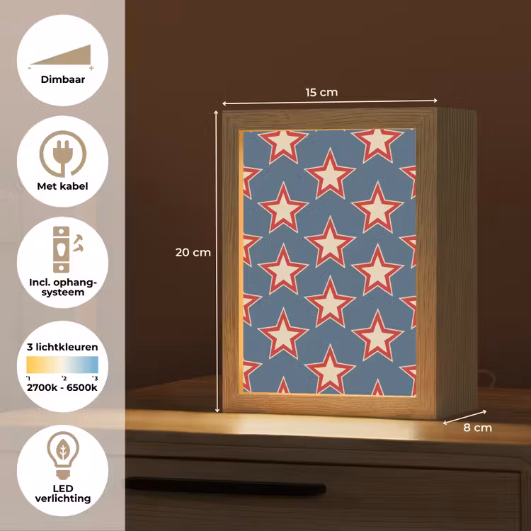 Ster - Klassiek - Blauw Light Box met kabel (Kinderlampje) klein 904 -USP_NL