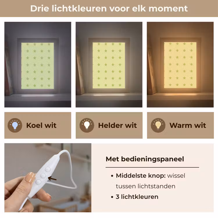Sterren - Patroon - Groen Light Box met kabel (Kinderlampje) klein 904 -USP_lichtkleurNL