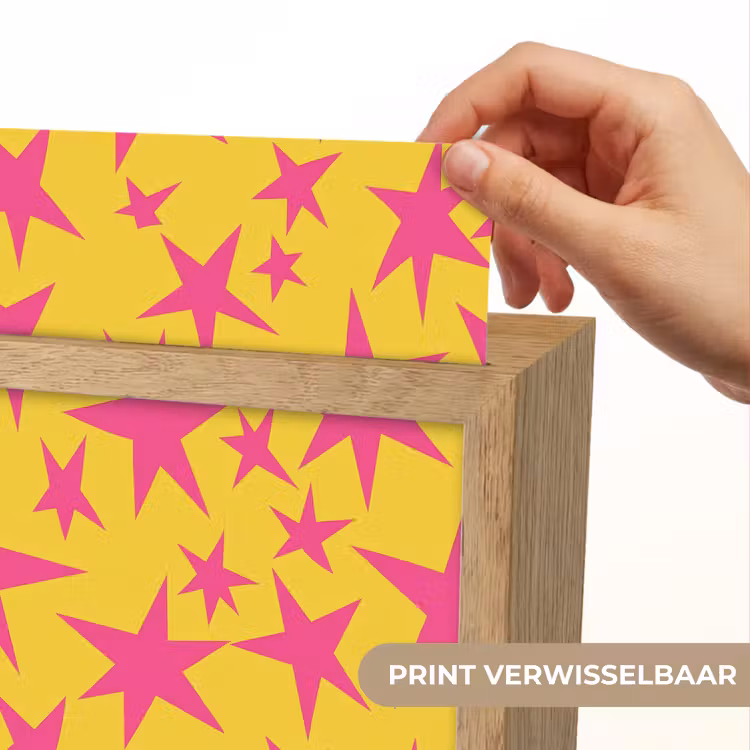 Sterren - Patroon - Roze - Geel Light Box met kabel (Kinderlampje) klein 904 -USP_websiteprintNL