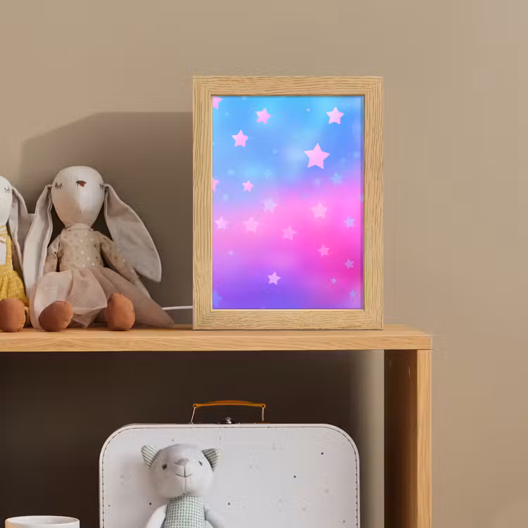 Sterren - Roze - Blauw Light Box met kabel klein -sfeer2_kind
