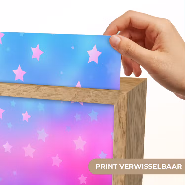 Sterren - Roze - Blauw Light Box met kabel (Kinderlampje) klein -USP_websiteprintNL