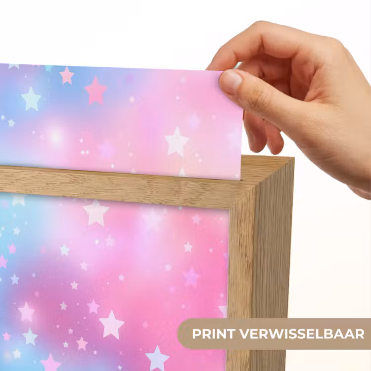 Sterren - Roze - Blauw Light Box met kabel (Kinderlampje) klein -USP_websiteprintNL