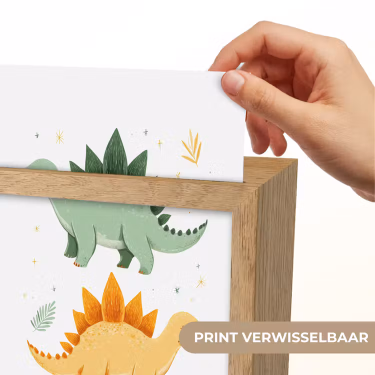 Sterren - Stegosaurussen - Blaadjes - Groen Light Box met kabel (Kinderlampje) klein -USP_websiteprintNL