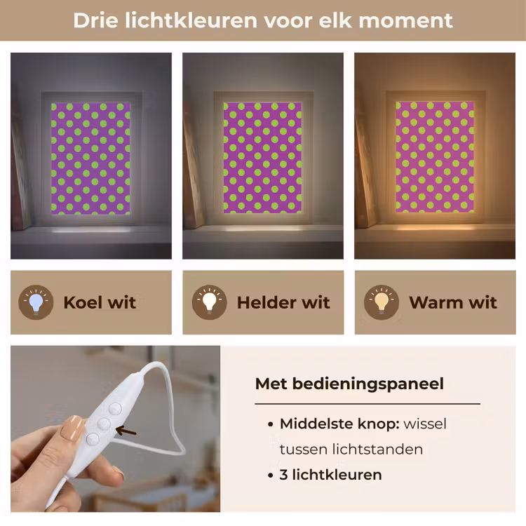 Stippen - Klassiek - Groen Light Box met kabel (Kinderlampje) klein 904 -USP_lichtkleurNL