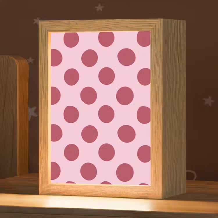 Stippen - Patroon - Bordeaux Light Box met kabel (Kinderlampje) klein 904 -zzz_3d_website
