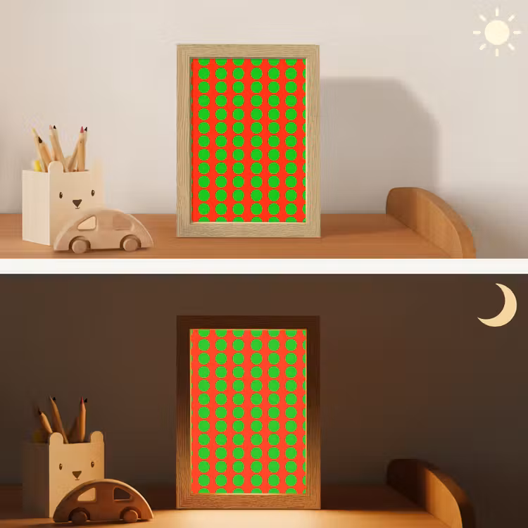Stippen - Patroon - Groen Light Box met kabel (Kinderlampje) klein 904 -sfeer3_kind
