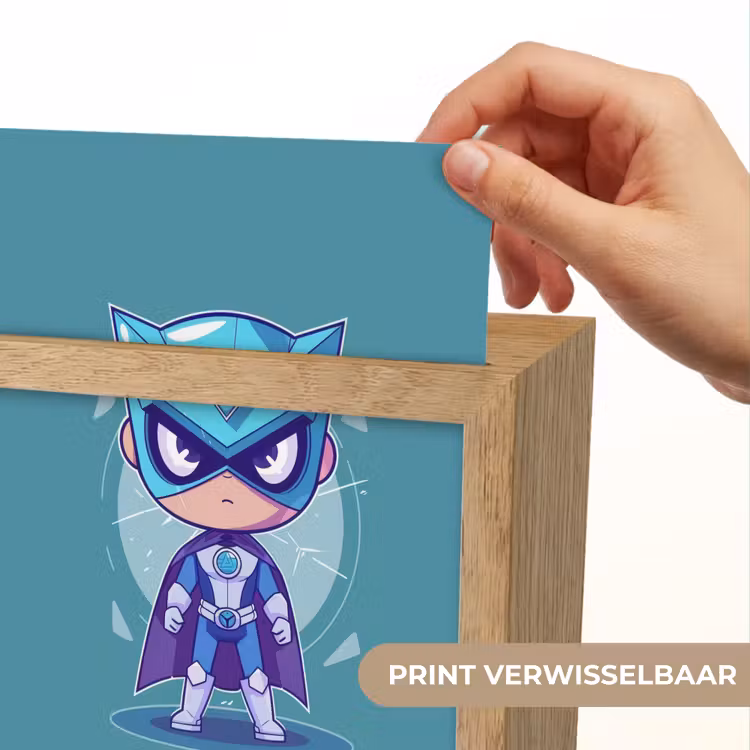 Superheld - Blauw - Jongens Light Box met kabel (Kinderlampje) klein -USP_websiteprintNL
