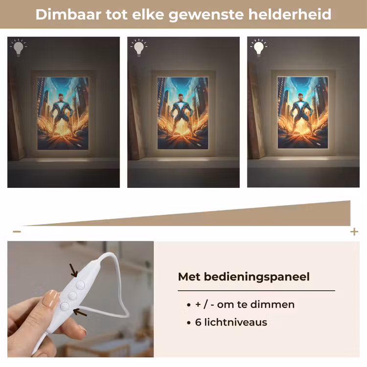 Superhelden - Kinderen - Jongens Light Box met kabel klein -USP_dimbaarNL
