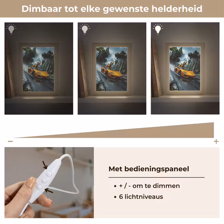 T-Rex - Auto - Regenwoud Light Box met kabel klein -USP_dimbaarNL