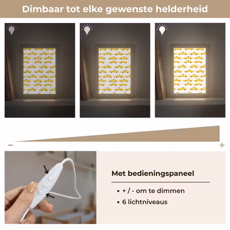 Taxi - Iconisch - Geel Light Box met kabel (Kinderlampje) klein 904 -USP_dimbaarNL