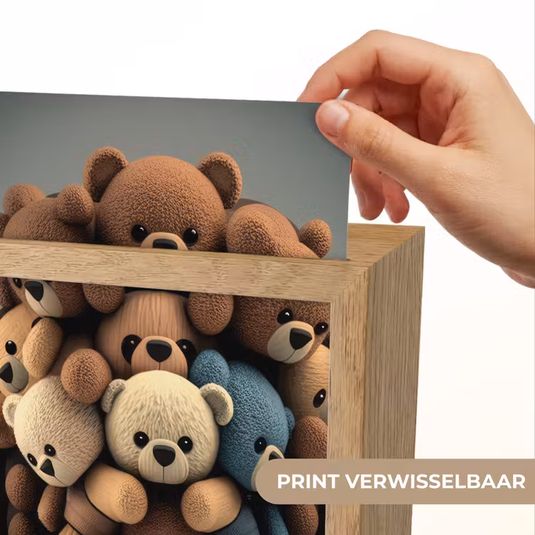 Teddybeer - Knuffel - Bruin - Design - Jongens - Meisjes Light Box met kabel (Kinderlampje) klein -USP_websiteprintNL