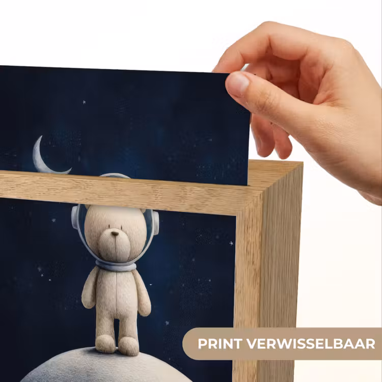 Teddybeer - Ruimtehelm - Maan - Sterren Light Box met kabel (Kinderlampje) klein -USP_websiteprintNL