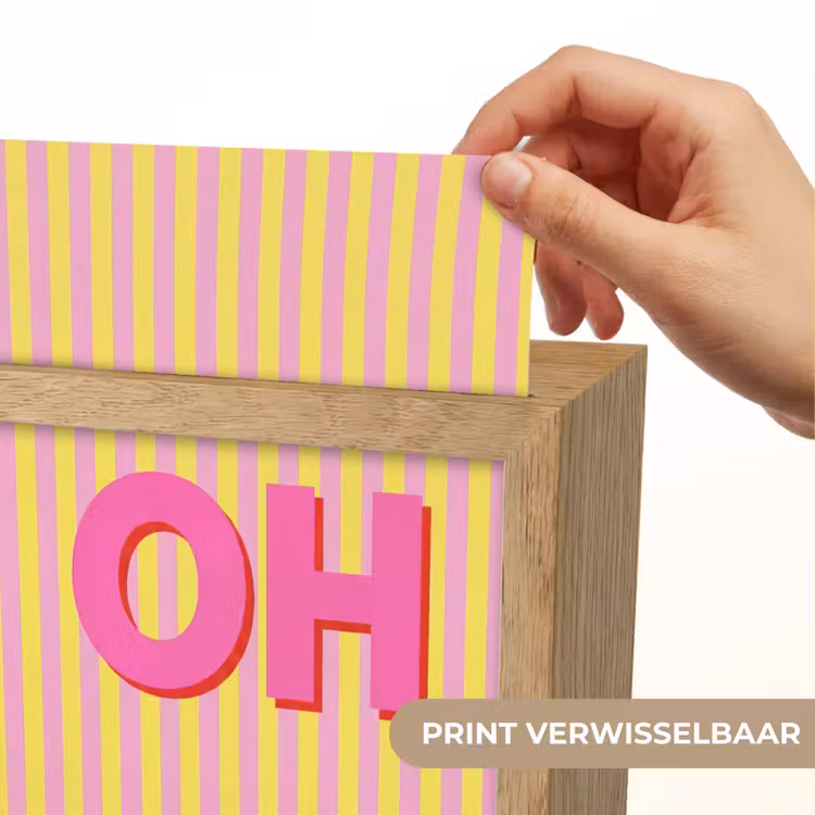Tekst - Strepen - Roze Light Box met kabel (Kinderlampje) klein -USP_websiteprintNL
