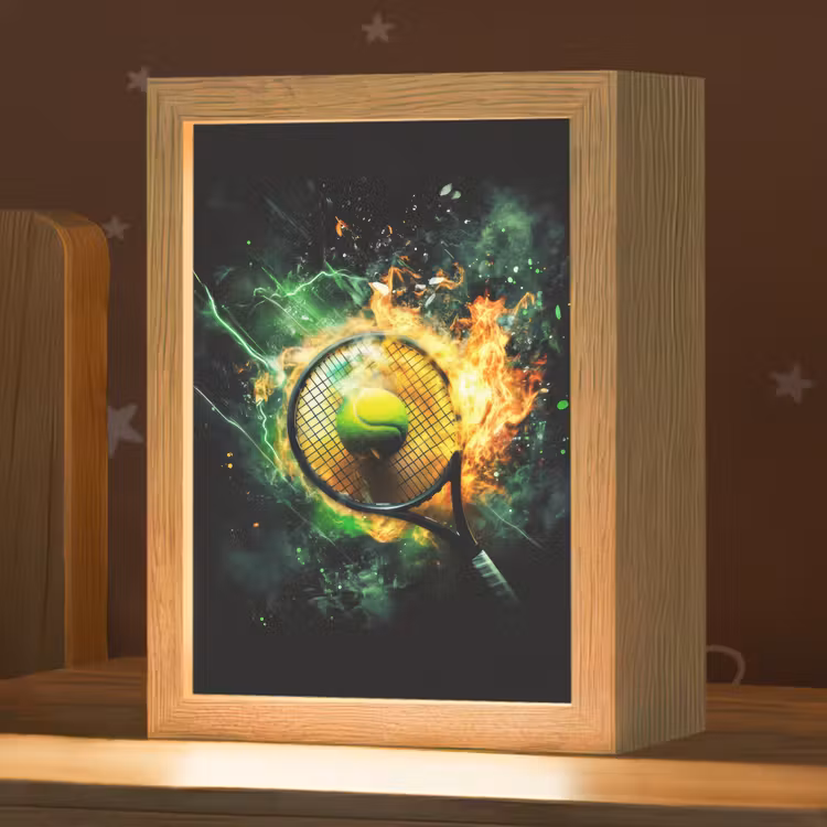 Tennis - Racket - Vuur - Groen Light Box met kabel klein -zzz_3d_website