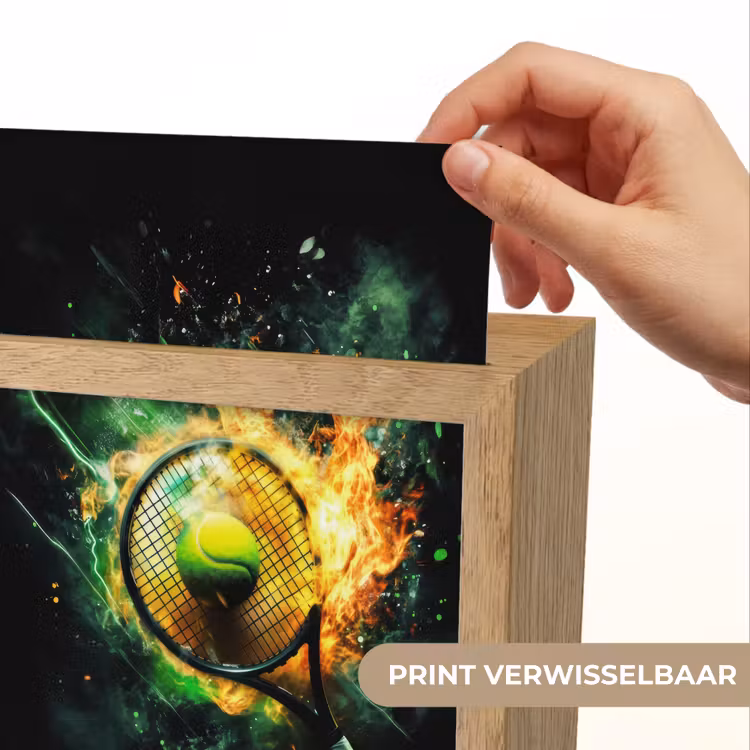 Tennis - Racket - Vuur - Groen Light Box met kabel (Kinderlampje) klein -USP_websiteprintNL