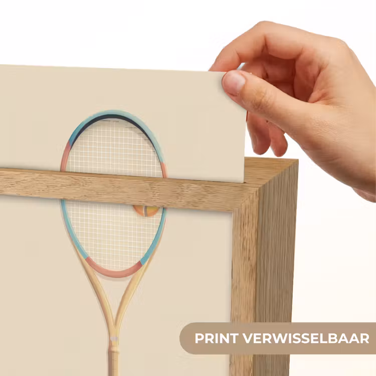 Tennisracket - Bal - Beige Light Box met kabel (Kinderlampje) klein -USP_websiteprintNL
