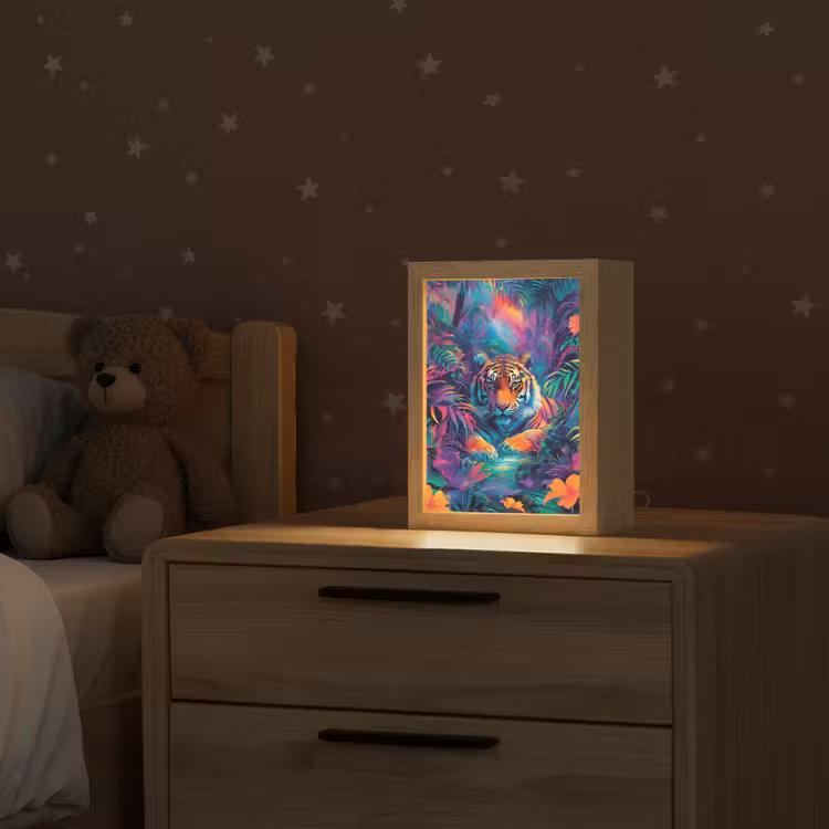 Tijger - Dier - Jungle - Kleurrijk Light Box met kabel klein -sfeer1_kind