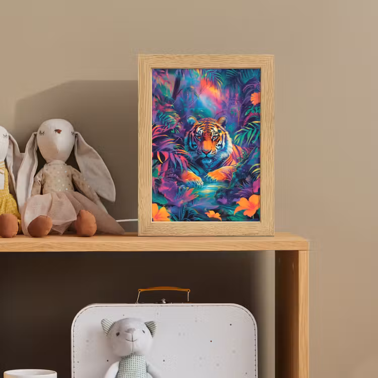 Tijger - Dier - Jungle - Kleurrijk Light Box met kabel klein -sfeer2_kind